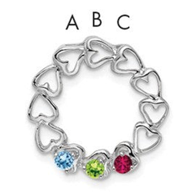 14K white gold family pendant