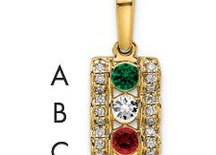 14K gold diamond family pendant