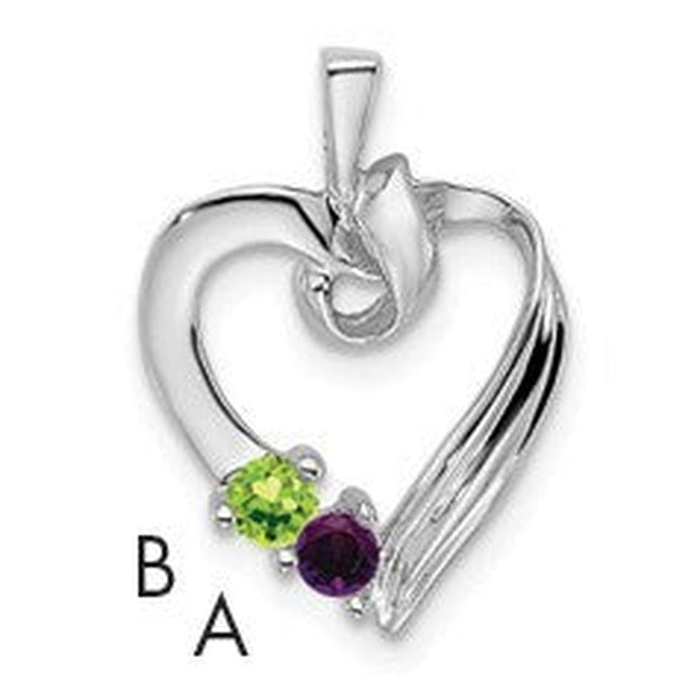 14k White Gold 2 Stone Family Pendant Mounting, 19 x 13mm