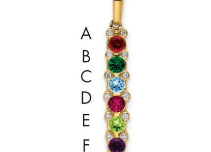 14K gold diamond family pendant