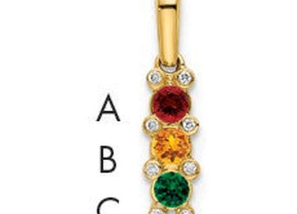 14K gold diamond family pendant