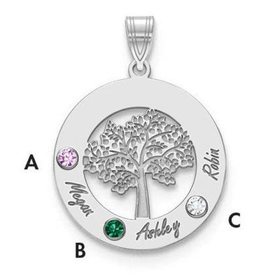 14K white gold birthstone pendants & charm