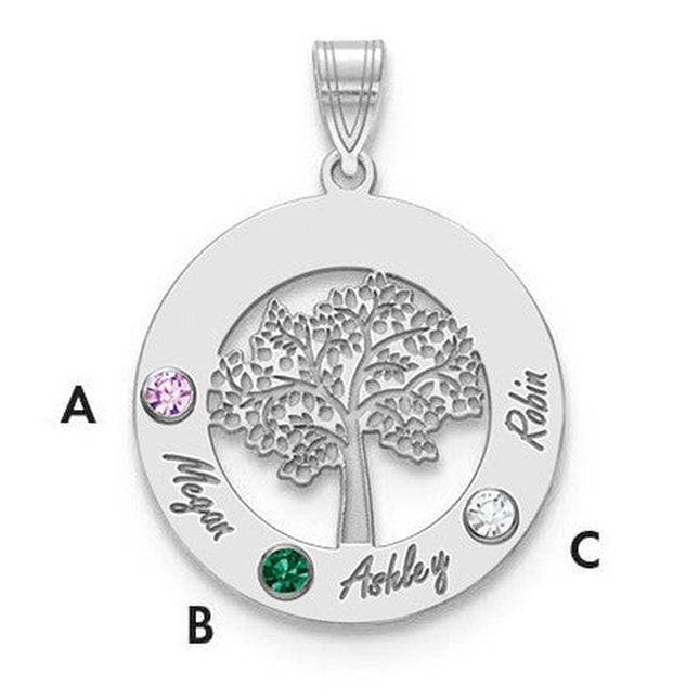 14K white gold birthstone pendants & charm