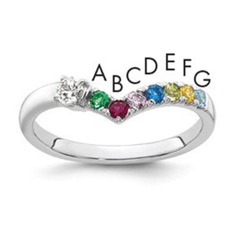 14K white gold diamond birthstone ring