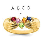 14K 5 Synthetic Stone Family Ring view