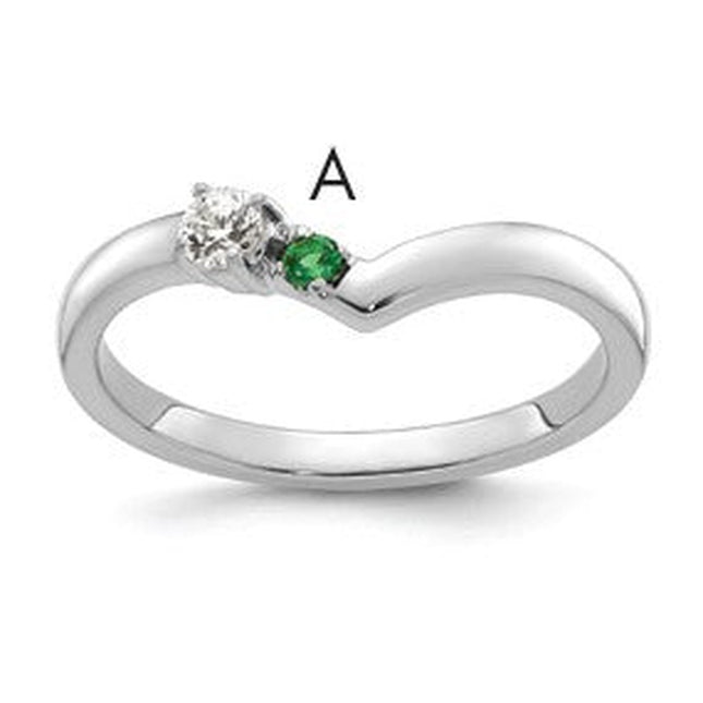 14K white gold diamond birthstone ring