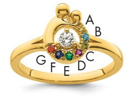14K gold diamond birthstone ring