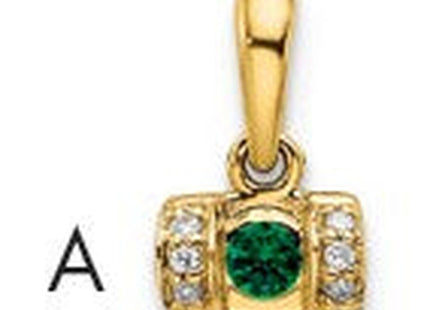 14K gold diamond family pendant