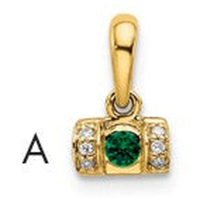 14K Family Jewelry Diamond Semi-Set Pendant, 11 x 7mm