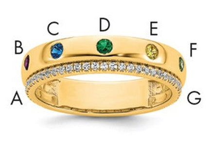 14K gold diamond birthstone ring
