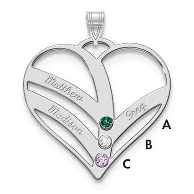 10K white gold birthstone pendant