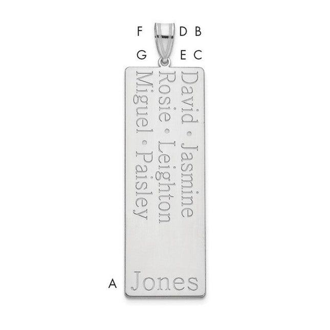 10K white gold family pendant