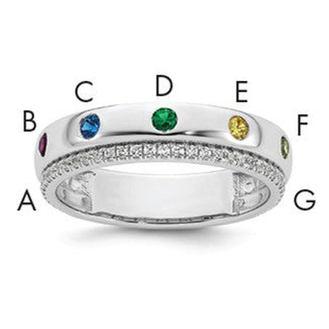 14K gold diamond birthstone ring