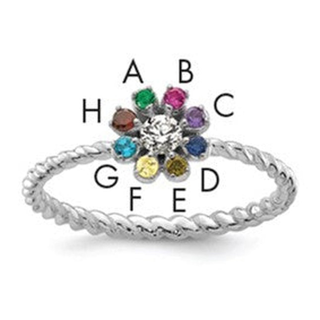 14K gold diamond birthstone ring