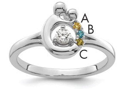 14K gold diamond birthstone ring