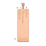 14K Rose Gold 3 Name Family Pendant view