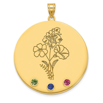 14K yellow gold birthstone pendant
