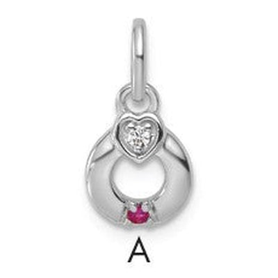 14K gold birthstone pendants & charm