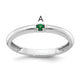 14K White Gold Synthetic 1 Birthstone Mother's Ring