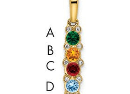 14K gold diamond family pendant