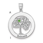 Sterling Silver/Rhodium-plated 1 Birthstone with SS Bezel Family Pendant view 1