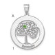 Sterling Silver/Rhodium-plated 1 Birthstone with SS Bezel Family Pendant
