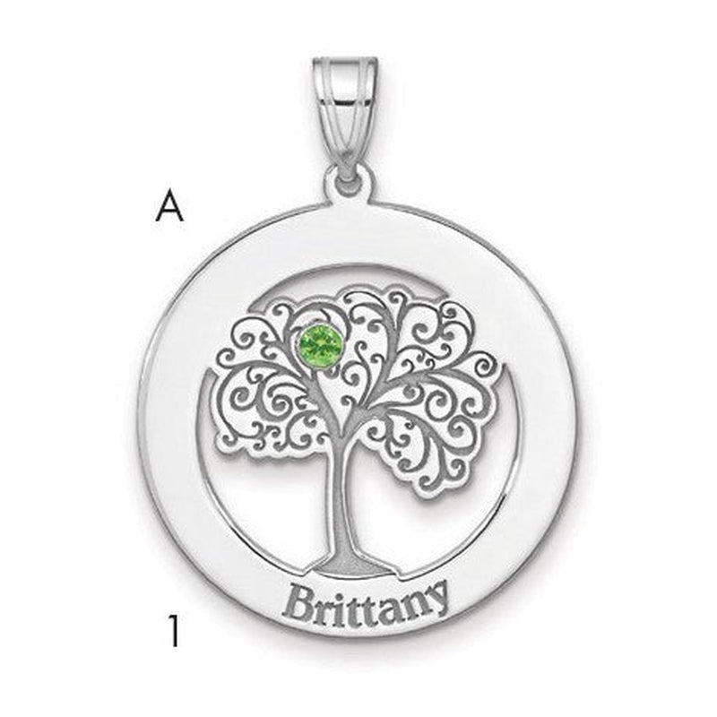 Sterling silver birthstone pendant