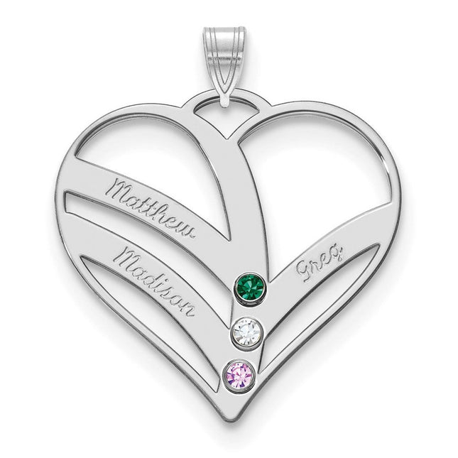 14K white gold birthstone pendant