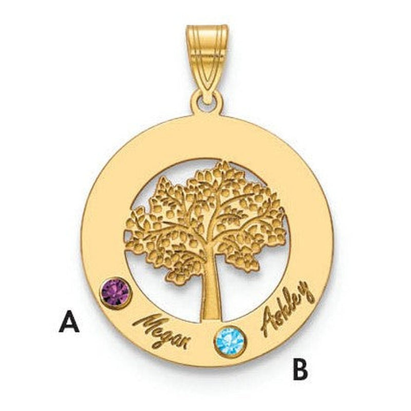 10K yellow gold birthstone pendant