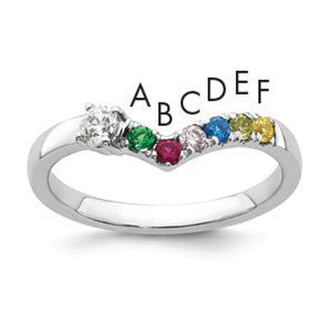 14K white gold diamond birthstone ring