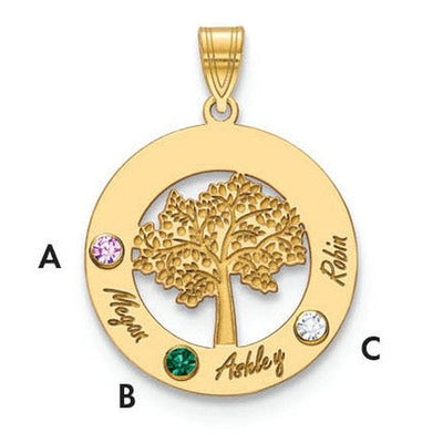 14K yellow gold birthstone pendant