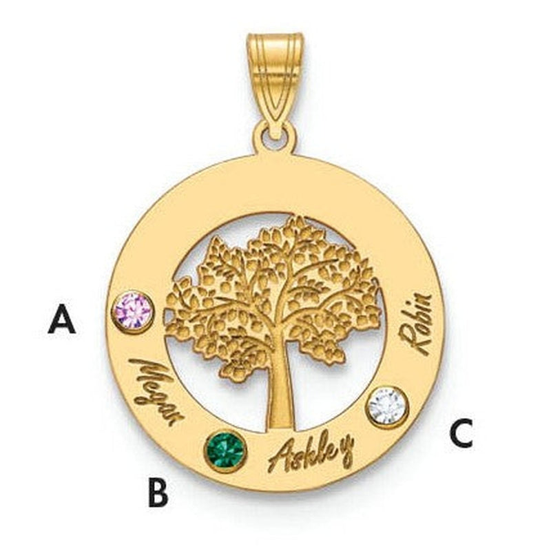14K yellow gold birthstone pendant