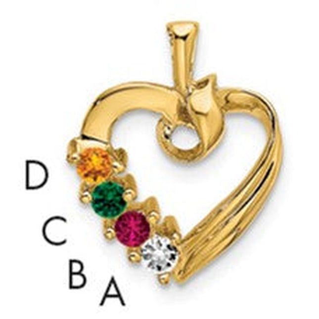 14K gold family pendant