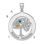 Sterling Silver/Rhod-plated 2 Birthstone with 14k Bezel Pendant view 1
