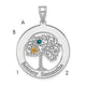 Sterling Silver/Rhod-plated 2 Birthstone with 14k Bezel Pendant