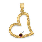 Sterling Silver/Gold-plated 1 Birthstone Heart with SS Bezel Family Pendant view