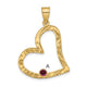 Sterling Silver/Gold-plated 1 Birthstone Heart with SS Bezel Family Pendant