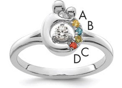 14K gold diamond birthstone ring