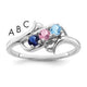 Sterling Silver Rhodium-plated Genuine 3 Stone Mother's Ring