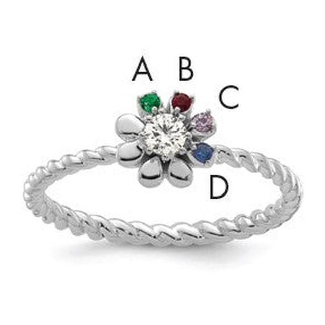 14K gold diamond birthstone ring