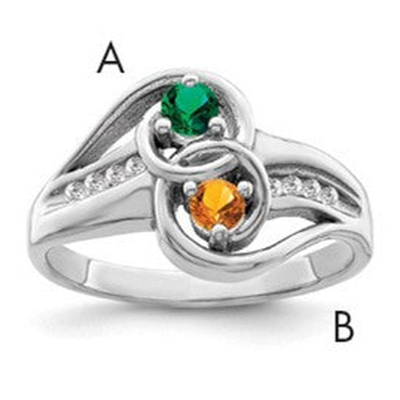 Sterling silver diamond ring