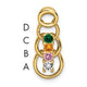 14K 4 Synthetic Stone Family Pendant