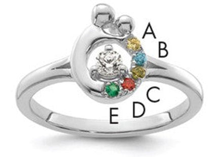 14K gold diamond birthstone ring