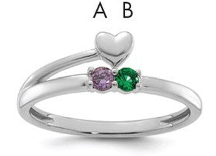 14K white gold birthstone ring