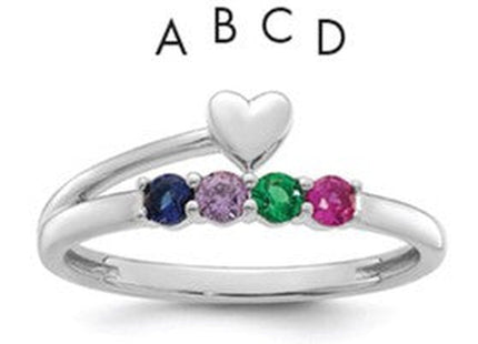 14K white gold birthstone ring