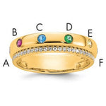 14K 6 Genuine Birthstone and Diamond Mother's Ring view