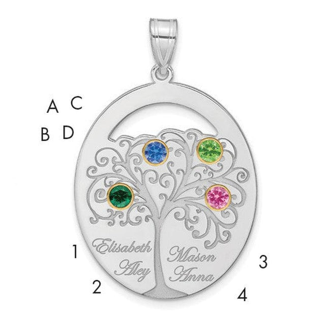 Sterling silver birthstone pendant