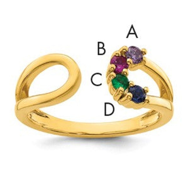 14K gold birthstone ring