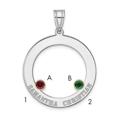 Sterling silver birthstone pendant