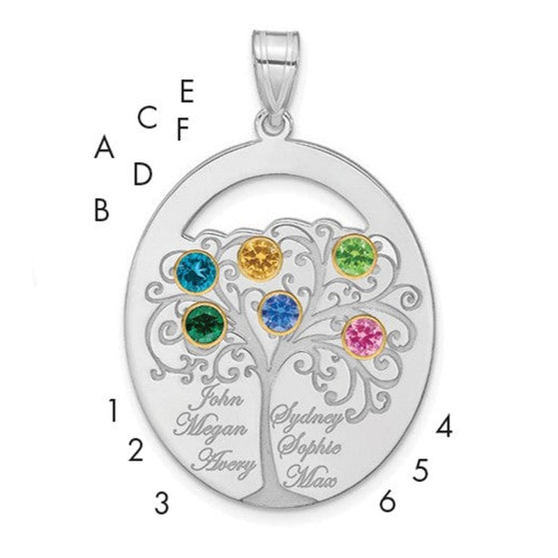 Sterling silver birthstone pendant